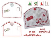 Stickmuster ITH - Briefumschlag Weihnachten